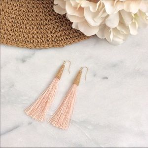 Island Pink Tassel Earrings NEW